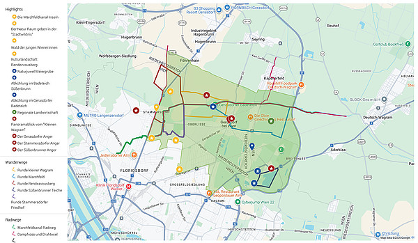 Karte des Regionalaparks DreiAnger
